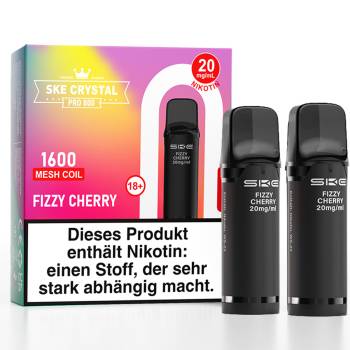 SKE Crystal Pro 800 – Fizzy Cherry – Prefilled Pod 2er Pack