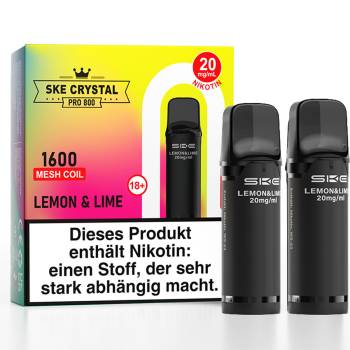SKE Crystal Pro 800 – Lemon & Lime – Prefilled Pod 2er Pack