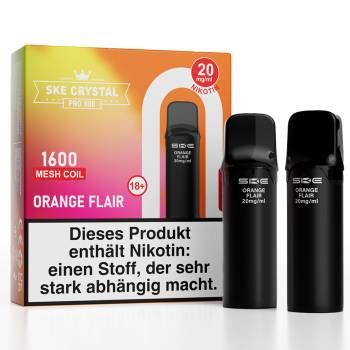 SKE Crystal Pro 800 – Orange Flair – Prefilled Pod 2er Pack
