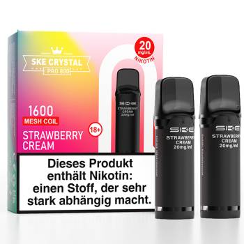 SKE Crystal Pro 800 – Strawberry Cream – Prefilled Pod 2er Pack