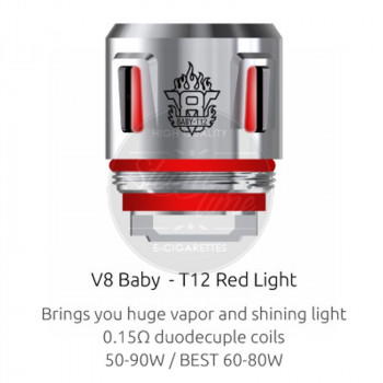 Smok TFV8 Baby Beast Cores Coils (Q2/X4/T6/T8) 5er Pack V8 Baby-T12 Red Light