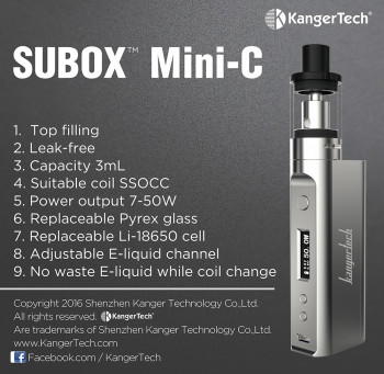 Kangertech Subox Mini-C Kit 50W TopFilling Grau