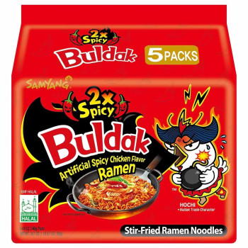 Samyang Buldak 2x Spicy Bag Snacks 5x 140g MHD 01-05-2026 Samyang Buldak 2x Spicy Bag Snacks 5x 140g MHD 01-05-2026