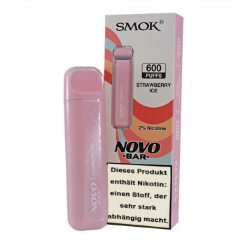 Smok Novo Bar E-Zigarette 20mg 600 Züge 600mAh NicSalt Strawberry Ice