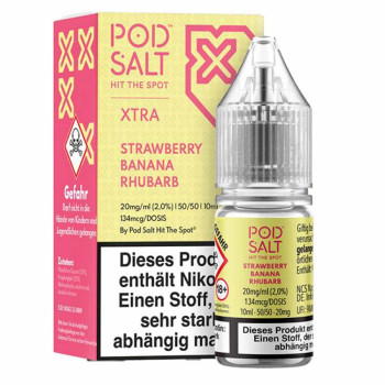 Strawberry Banana Rhubarb NicSalt Liquid by Pod Salt Xtra 10ml / 20mg