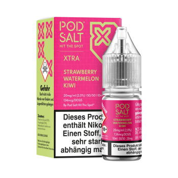 Strawberry Watermelon Kiwi NicSalt Liquid by Pod Salt Xtra 10ml / 20mg