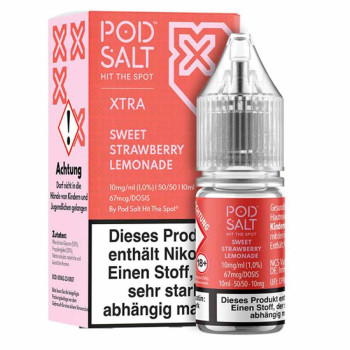 Sweet Strawberry Lemonade NicSalt Liquid by Pod Salt Xtra 10ml / 10mg