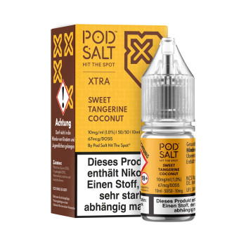 Sweet Tangerine Coconut NicSalt Liquid by Pod Salt Xtra 10ml / 10mg