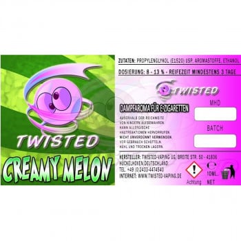 Twisted Vaping Aroma 10ml Creamy Melon MHD Ware