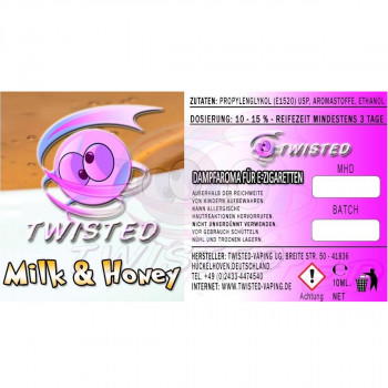Twisted Vaping Aroma 10ml Milk & Honey Twisted Vaping Aroma 10ml Milk & Honey