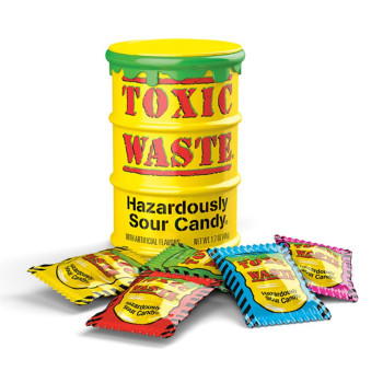 Toxic Waste Hazardously Sour Candy Yellow Drum 42g