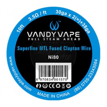 VandyVape Superfine MTL Ni80 Fused Clapton Wire (2,63€/1m)