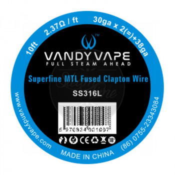 VandyVape Superfine MTL SS316L Fused Clapton Wire (2,63€/1m)