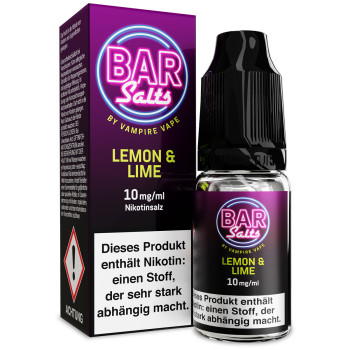 Vampire Vape Bar Salts Lemon Lime NicSalt Liquid 10ml / 10mg