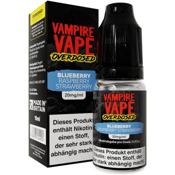 Vampire Vape Overdosed Blueberry Raspberry Strawberry NicSalt Liquid