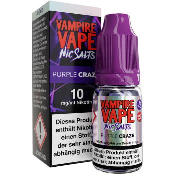 Vampire Vape Purple Craze NicSalt Liquid 10ml / 10mg