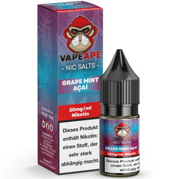 VapeApe Grape Mint Acai NicSalt Liquid 10ml / 20mg