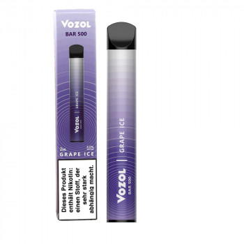Vozol Bar 500 E-Zigarette 500 Züge 400mAh NicSalt Iced Grape ICE Vozol Bar 500 E-Zigarette 500 Züge 400mAh NicSalt Iced Grape ICE