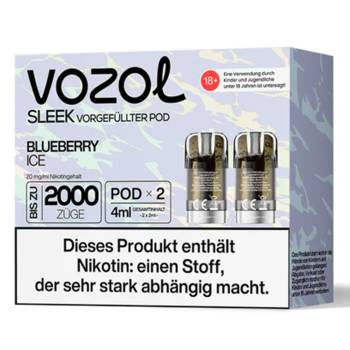Vozol Sleek – Blueberry Ice – Prefilled Pod 2er Pack Vozol Sleek – Blueberry Ice – Prefilled Pod 2er Pack