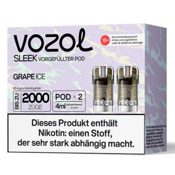 Vozol Sleek – Grape Ice – Prefilled Pod 2er Pack Vozol Sleek – Grape Ice – Prefilled Pod 2er Pack