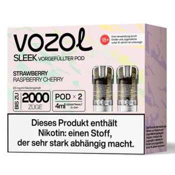 Vozol Sleek – Strawberry Raspberry Cherry – Prefilled Pod 2er Pack Vozol Sleek – Strawberry Raspberry Cherry – Prefilled Pod 2er Pack