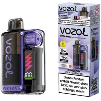 Vozol Vista Plug 15000 Prefilled Pod Kit – Blueberry Sour Raspberry