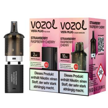 Vozol Vista Plug Prefilled Pod Tank – Strawberry Raspberry Cherry