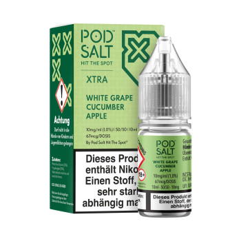 White Grape Cucumber Apple NicSalt Liquid by Pod Salt Xtra 10ml / 10mg