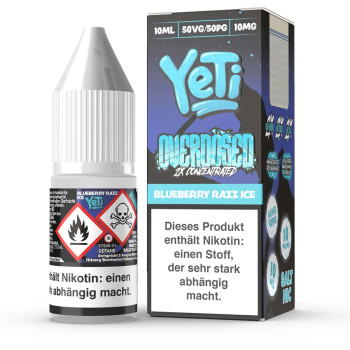 YeTi Overdosed Blueberry Razz Ice NicSalt Liquid 10ml / 10mg