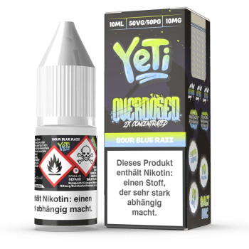 YeTi Overdosed Sour Blue Razz NicSalt Liquid 10ml / 10mg