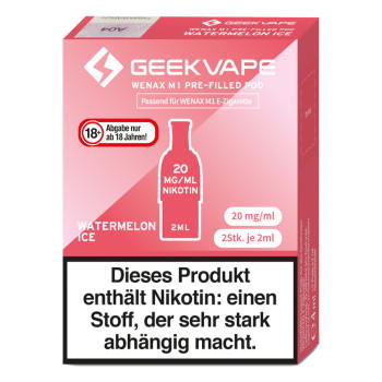 Geekvape Wenax M1 – Watermelon Ice – Prefilled Pod 2er Pack – 2ml 20mg NicSalt