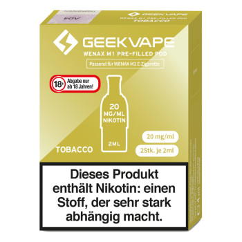 Geekvape Wenax M1 – Tobacco – Prefilled Pod 2er Pack – 2ml 20mg NicSalt