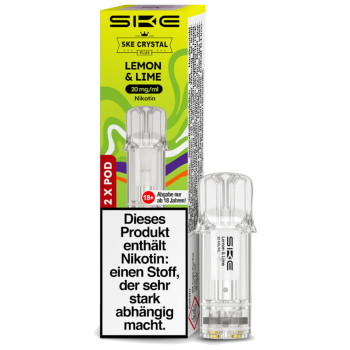 SKE Crystal Plus – Lemon & Lime – Prefilled Pod 2er Pack – 2ml 20mg NicSalt