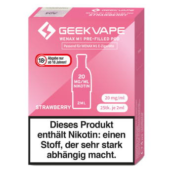 Geekvape Wenax M1 – Strawberry – Prefilled Pod 2er Pack – 2ml 20mg NicSalt