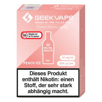 Geekvape Wenax M1 – Peach Ice – Prefilled Pod 2er Pack – 2ml 20mg NicSalt