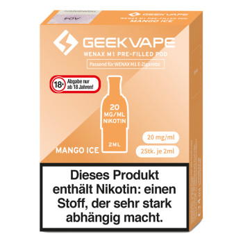 Geekvape Wenax M1 – Mango Ice – Prefilled Pod 2er Pack – 2ml 20mg NicSalt