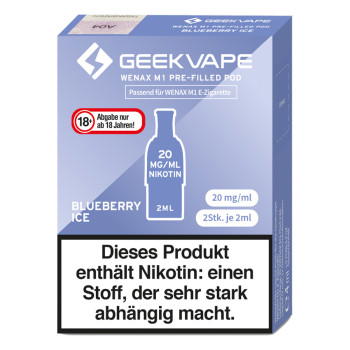 Geekvape Wenax M1 – Blueberry Ice – Prefilled Pod 2er Pack – 2ml 20mg NicSalt