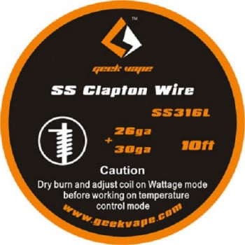 Geekvape Wickeldraht Clapton SS316L 26GA/30GA 3m (3,30€/1m)