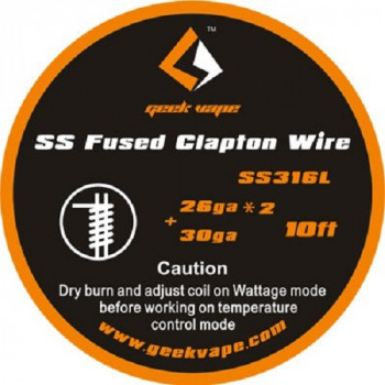 Geekvape Wickeldraht Fused Clapton SS316L A1 26GA*2/30GA 3m (3,30€/1m)