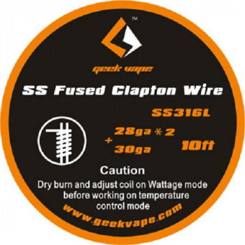 Geekvape Wickeldraht Fused Clapton SS316L A1 28GA*2/30GA 3m (3,30€/1m)