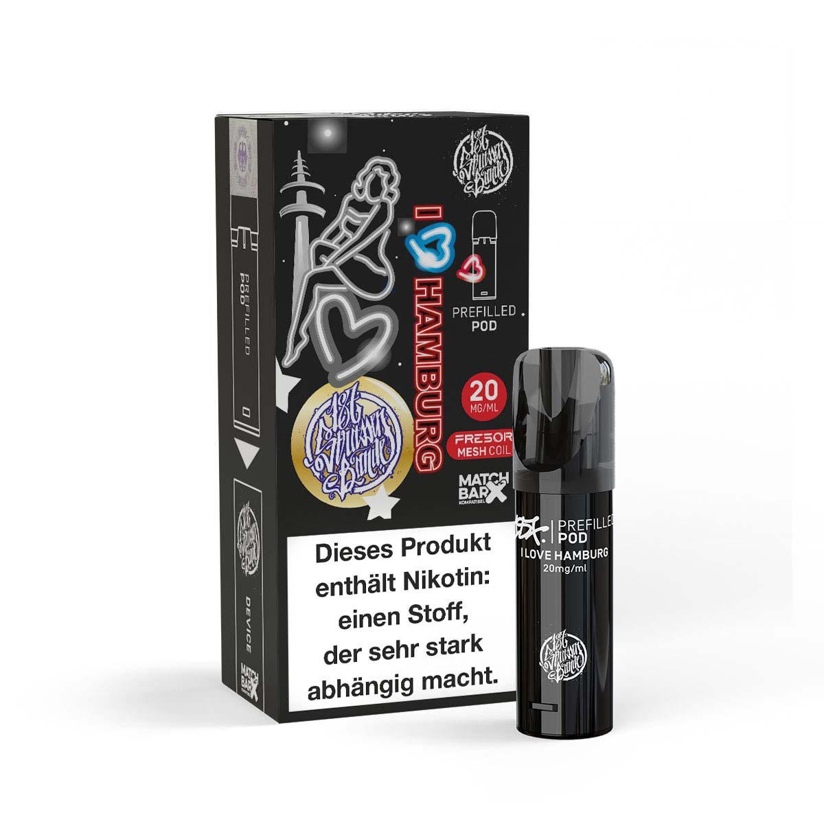 Produktbild 187 Strassenbande - I Love Hamburg - Prefilled Pods 1er Pack - 2ml 20mg NicSalt