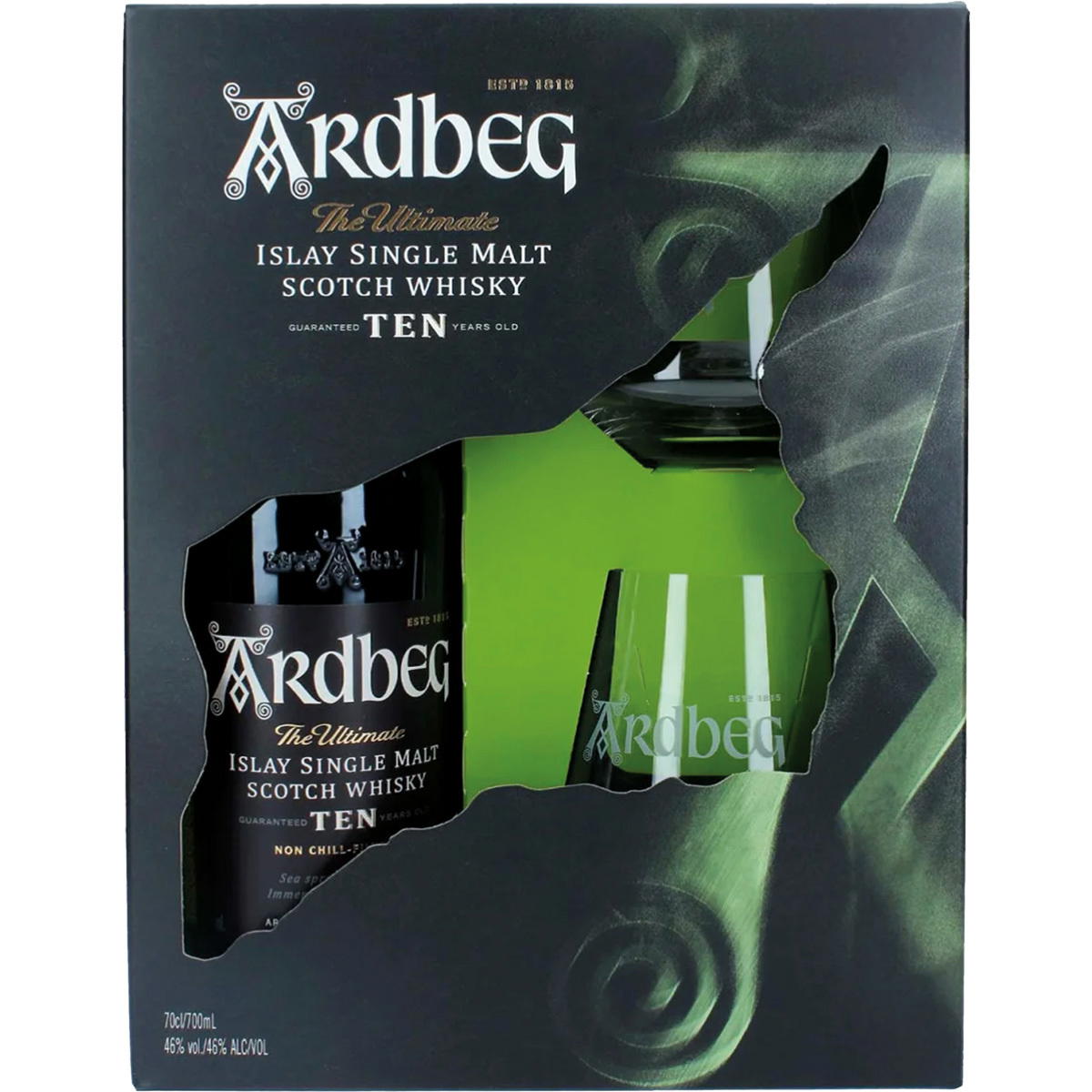 Produktbild Ardbeg 10 Jahre Geschenkset Single Malt Scotch Whisky 46% Vol. 700ml Produktbild Ardbeg 10 Jahre Geschenkset Single Malt Scotch Whisky 46% Vol. 700ml