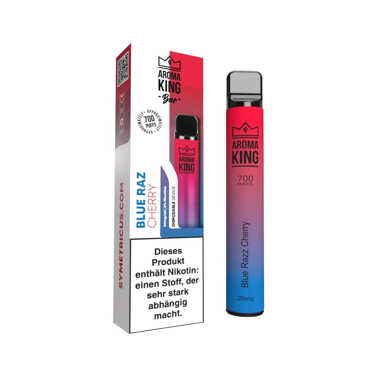 Produktbild Aroma King Bar E-Zigarette 20mg 700 Züge 550mAh NicSalt Blue Raz Cherry