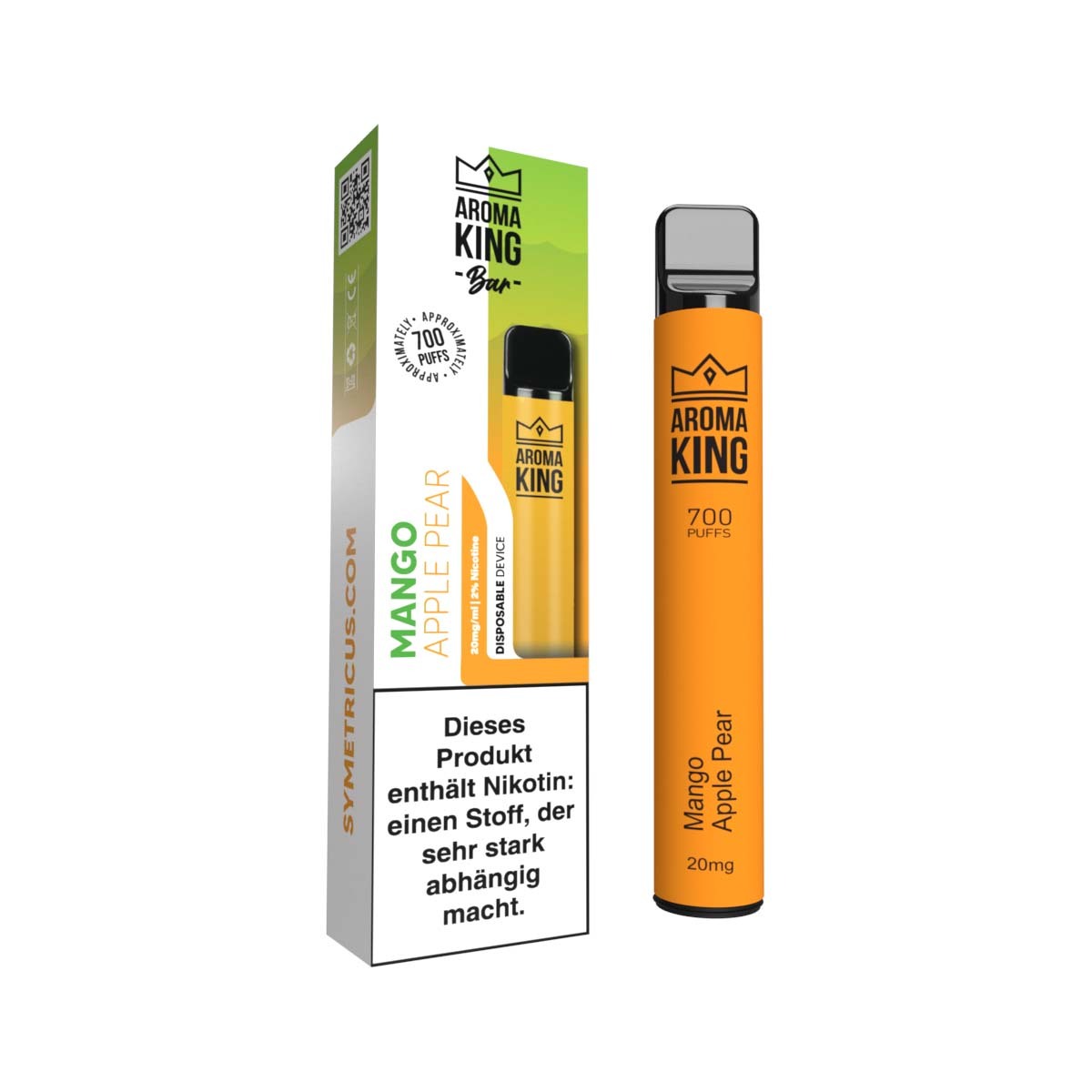 Produktbild Aroma King Bar E-Zigarette 20mg 700 Züge 550mAh NicSalt Mango Apple Pear