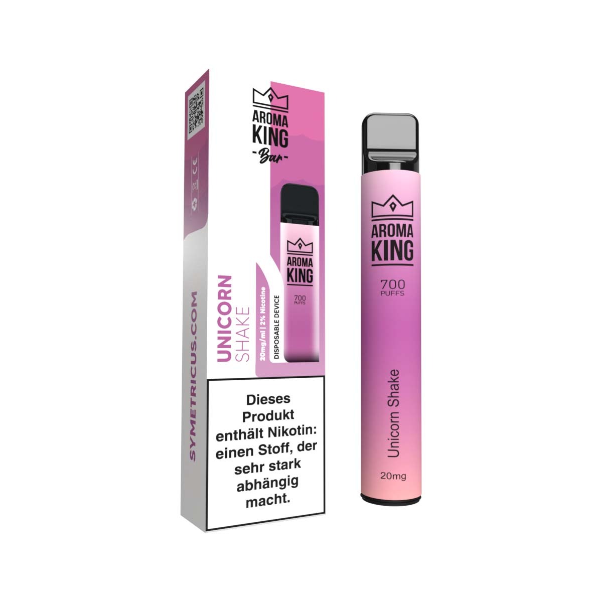 Produktbild Aroma King Bar E-Zigarette 20mg 700 Züge 550mAh NicSalt Unicorn Shake
