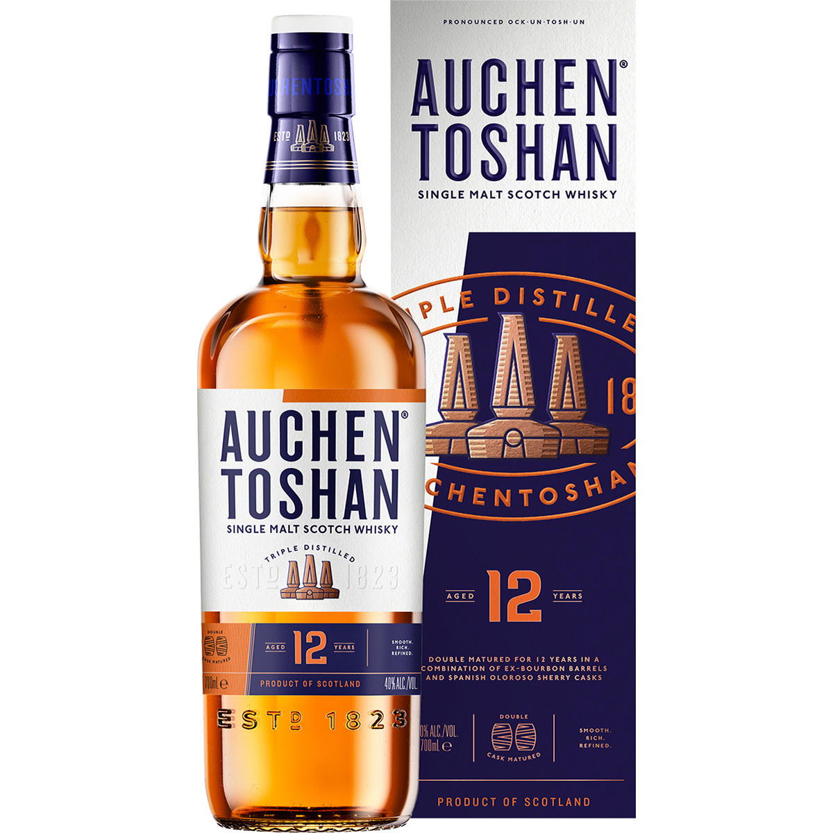 Produktbild Auchentoshan 12 Jahre Double Cask Single Malt Scotch Whisky 40% Vol. 700ml