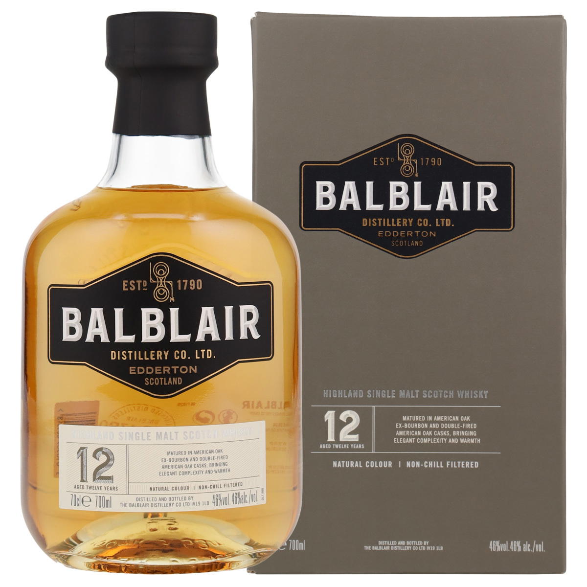 Produktbild Balblair 12 Jahre Single Malt Scotch Whisky 46% Vol. 700ml
