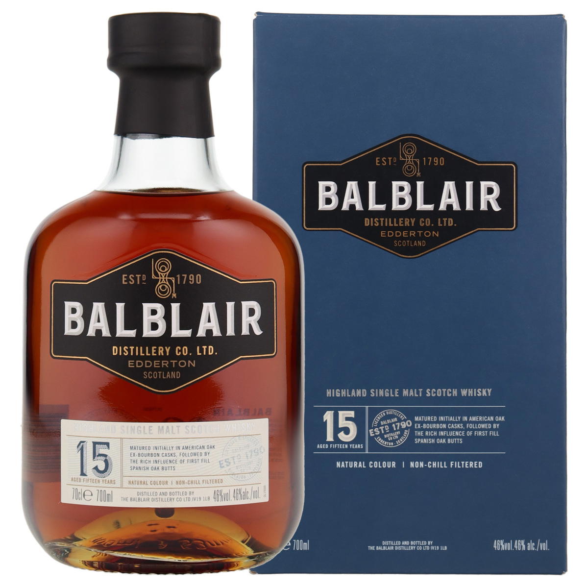 Produktbild Balblair 15 Jahre Single Malt Scotch Whisky 46% Vol. 700ml