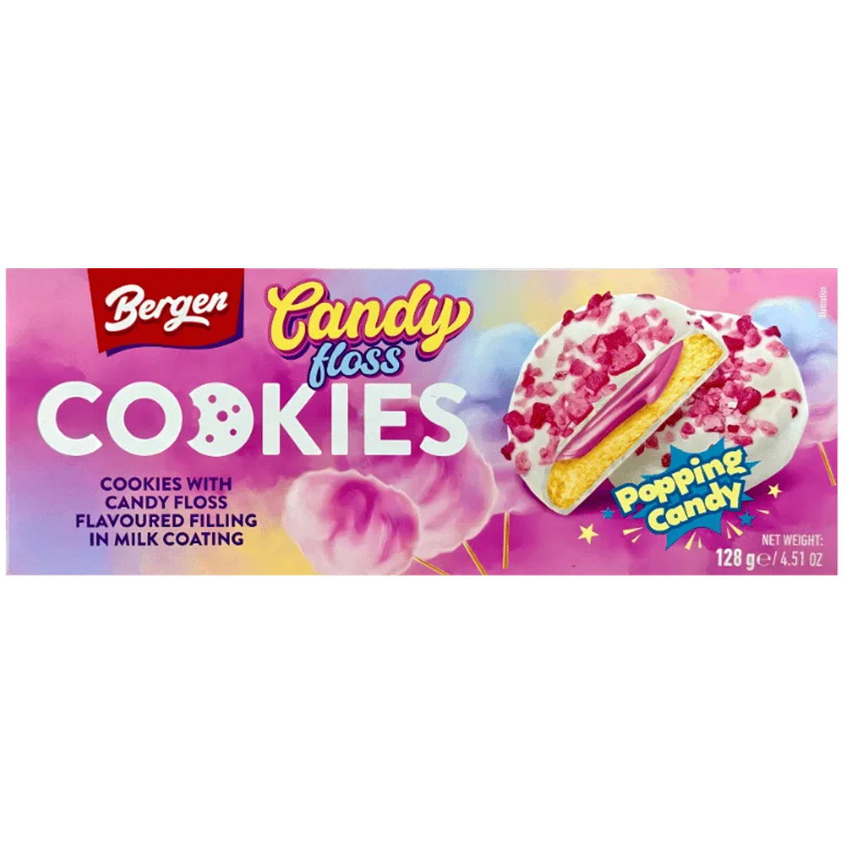 Produktbild Bergen Candy Floss Popping Candy Cookies 128g