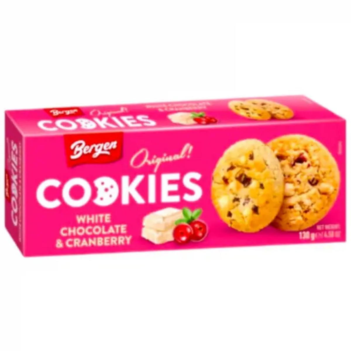 Produktbild Bergen White Chocolate & Cranberry Cookies 130g